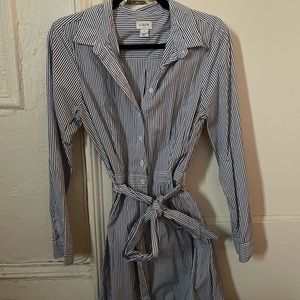 J. Crew Pinstriped Button Down Dress